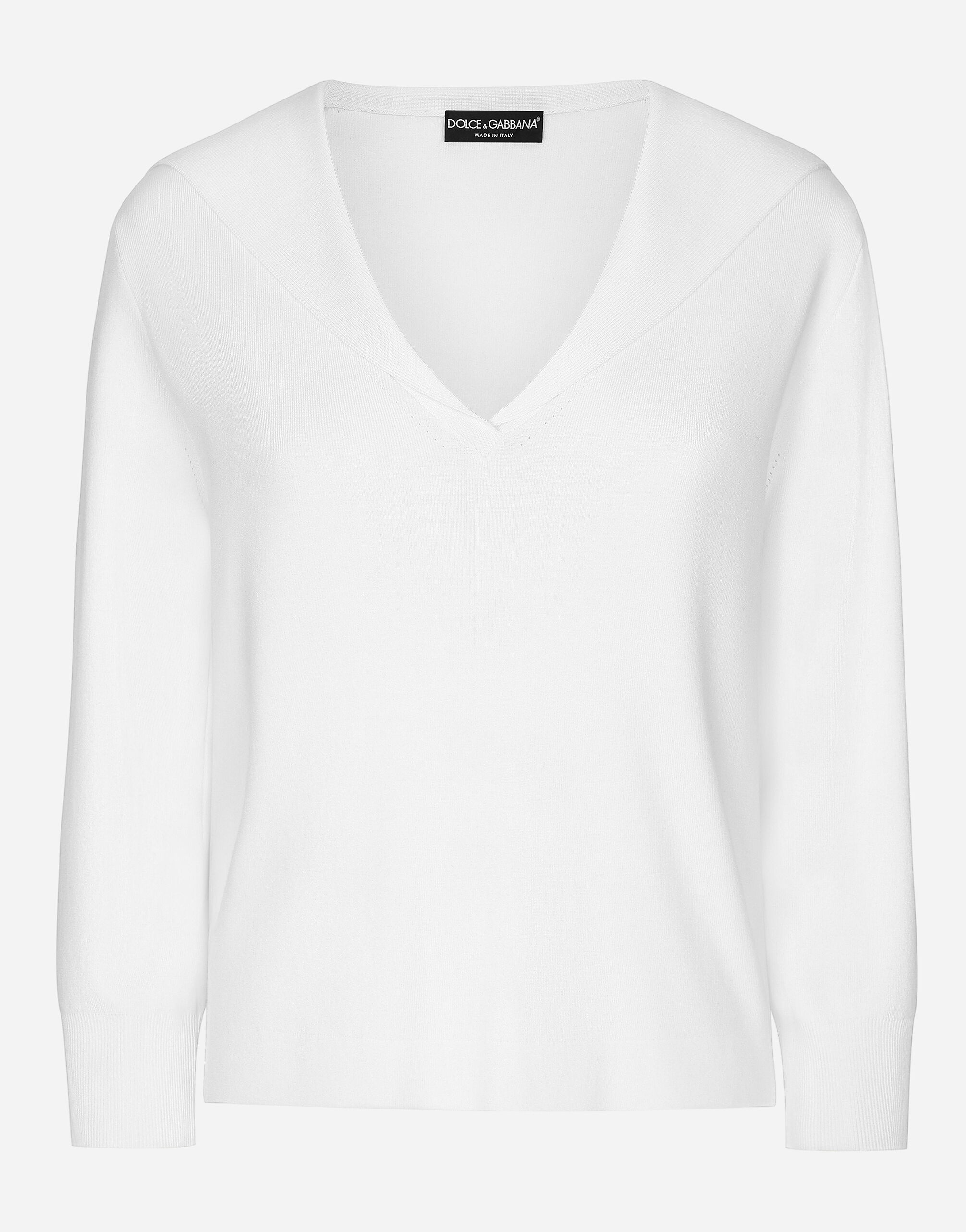 Viscose sweater with sailor collar - 1