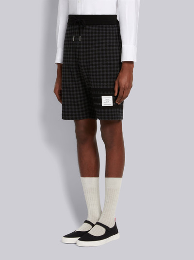 Thom Browne Black Cotton Gunclub Check Jacquard 4-Bar Sweatshorts outlook