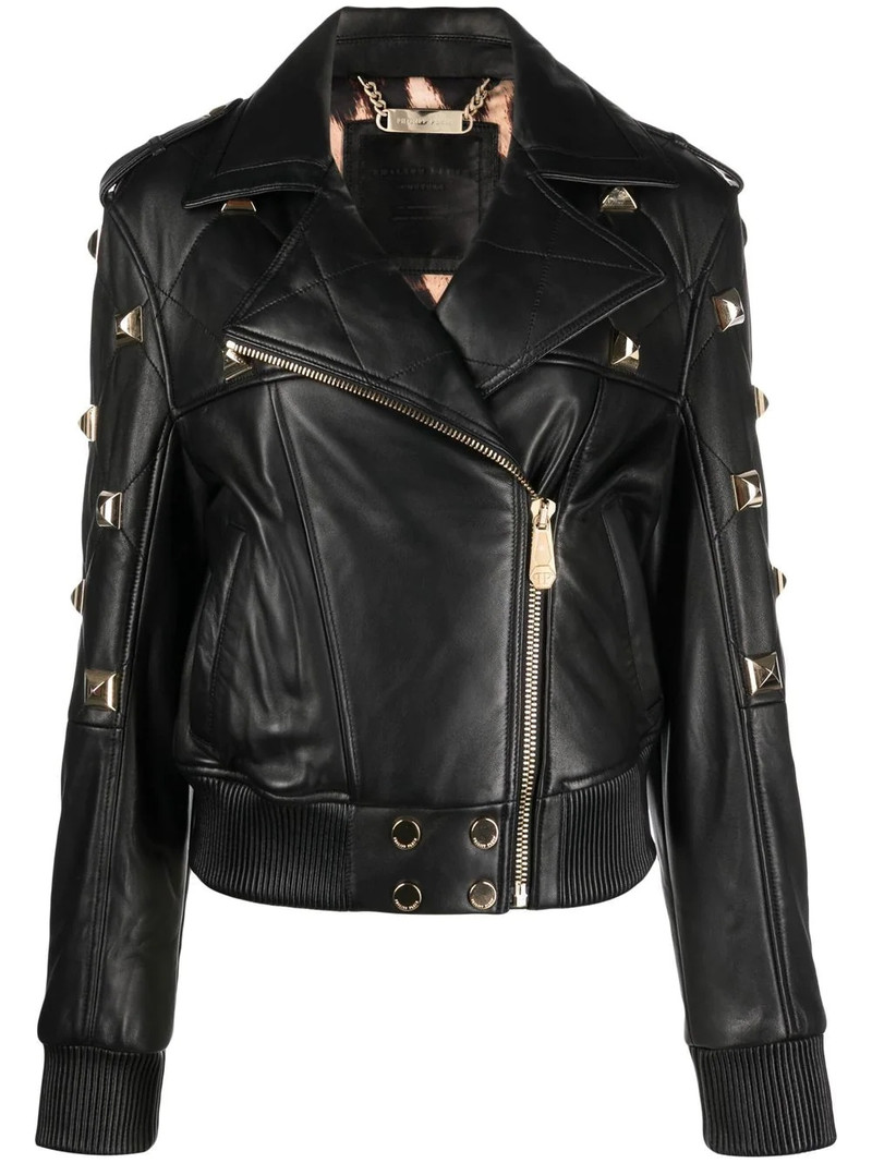 studded leather bomber jacket 1