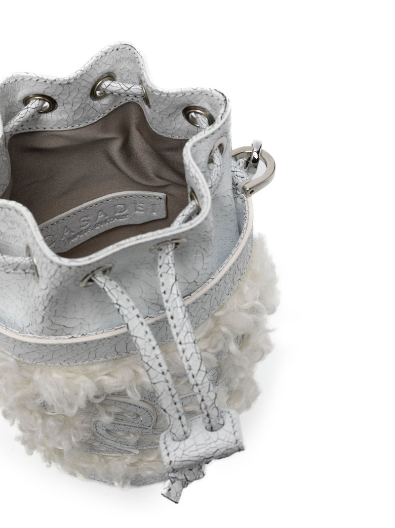 Giulia faux-shearling bucket bag 5