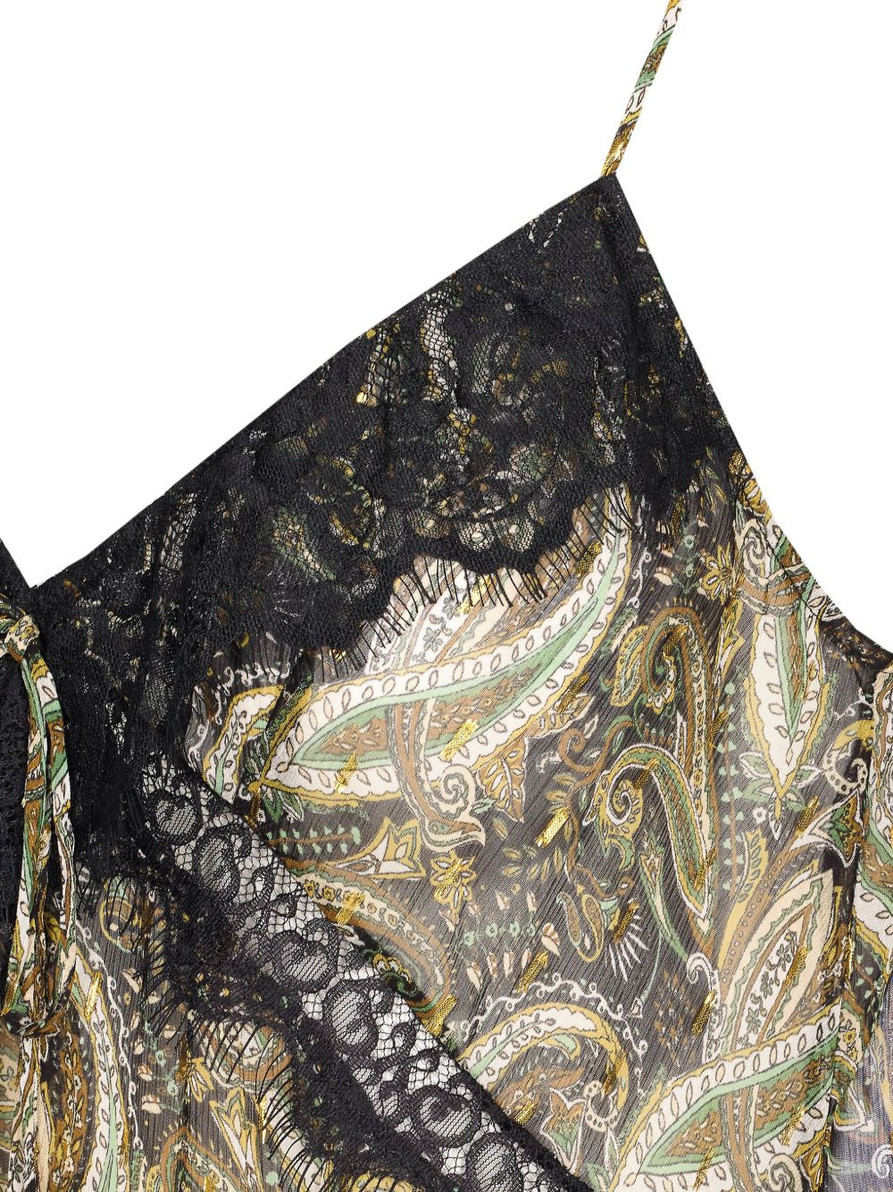 paisley lace-detailed top - 4