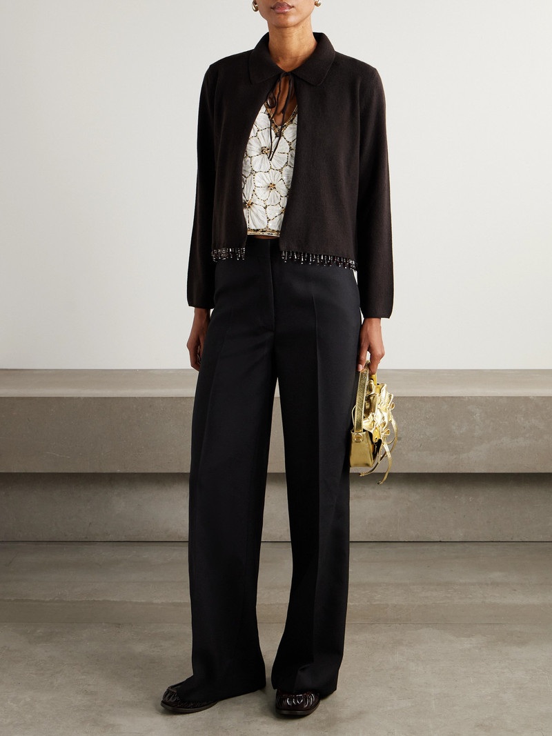 BODE Embellished Wool And Cashmere-blend Cardigan outlook