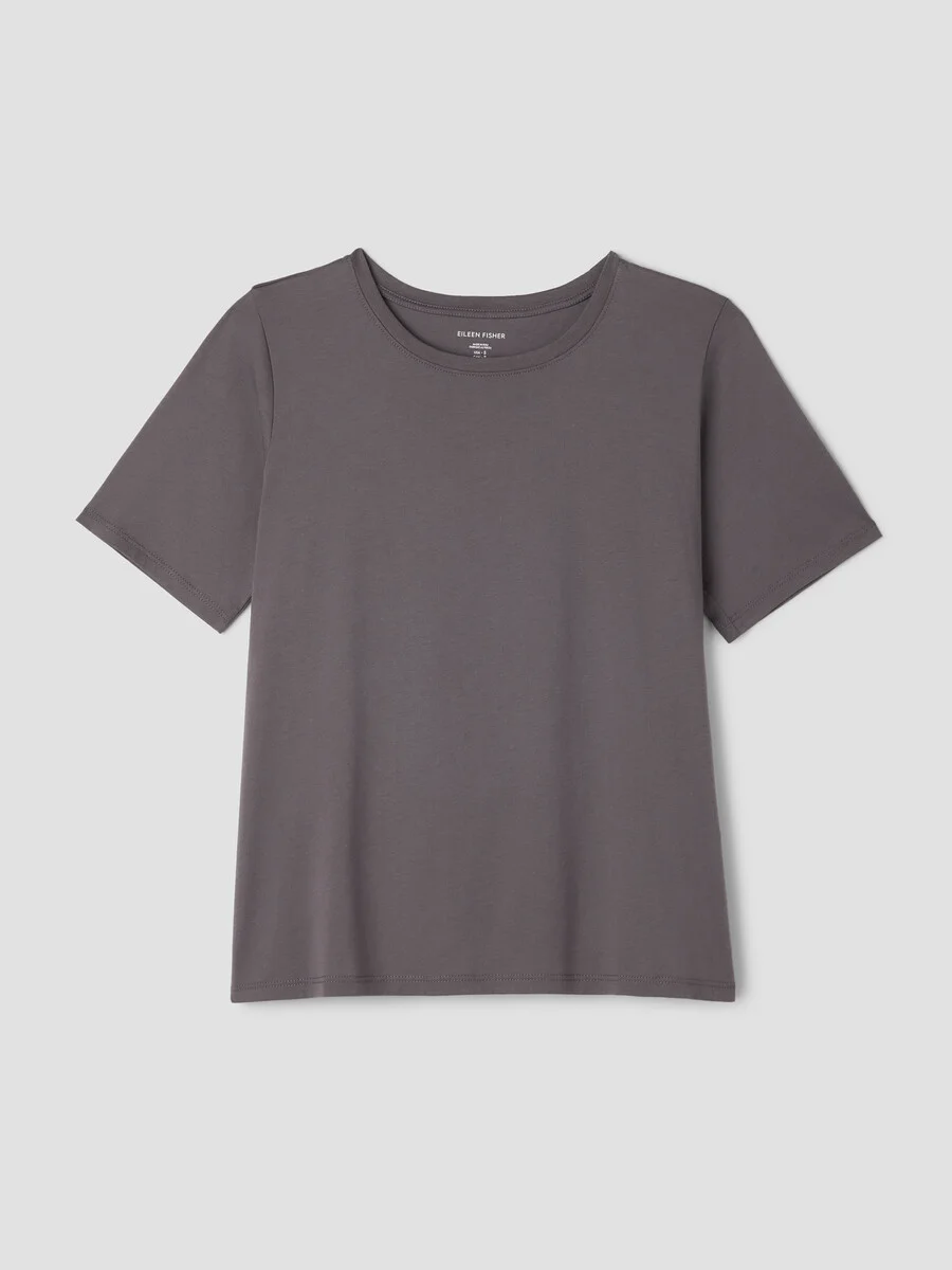 Organic Pima Cotton Jersey Round Neck Tee - 1