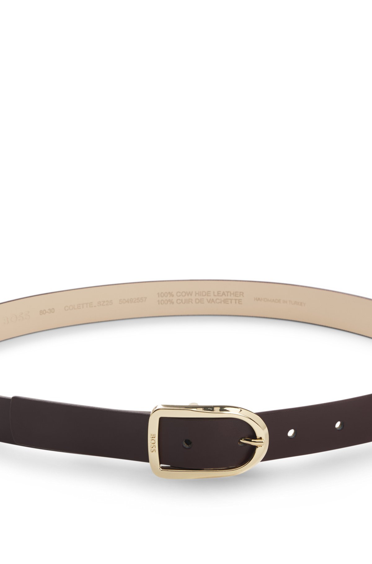 SMOOTH-LEATHER BELT WITH LOGO-ENGRAVED BUCKLE - 3
