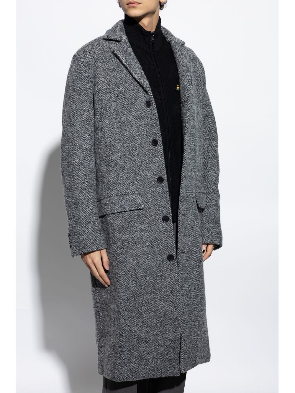 single breasted wool coat - 3