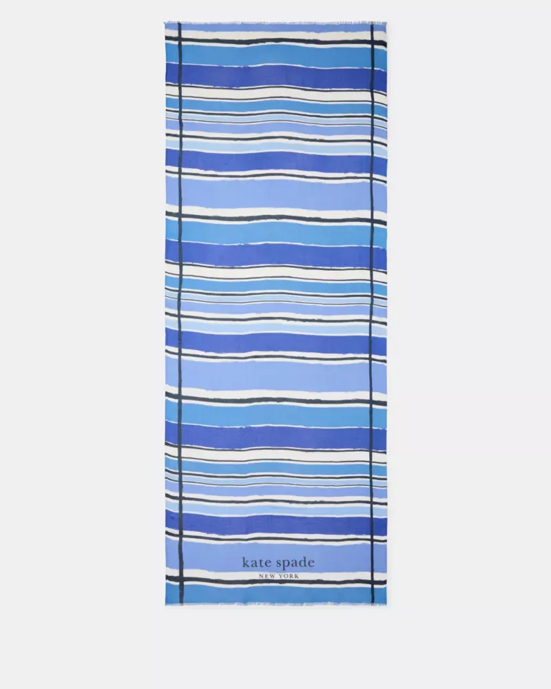 Ocean Stripe Oblong Scarf - 1