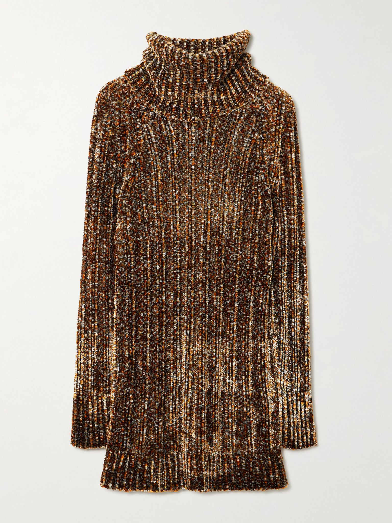 Chenille turtleneck sweater Brown - 1