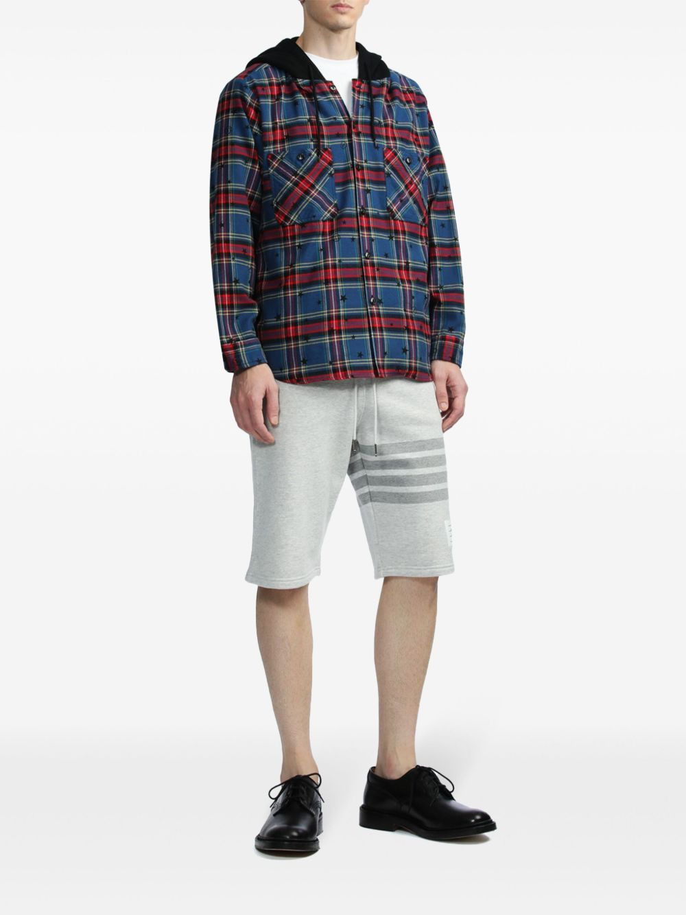 4-Bar motif drawstring track shorts - 2