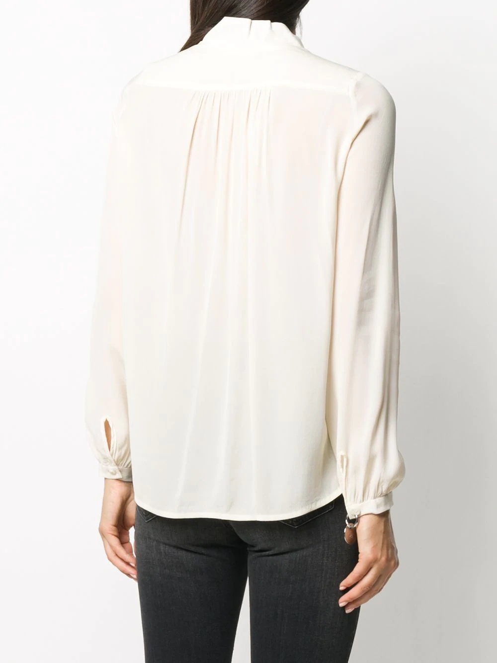 pussy-bow long sleeve blouse - 4