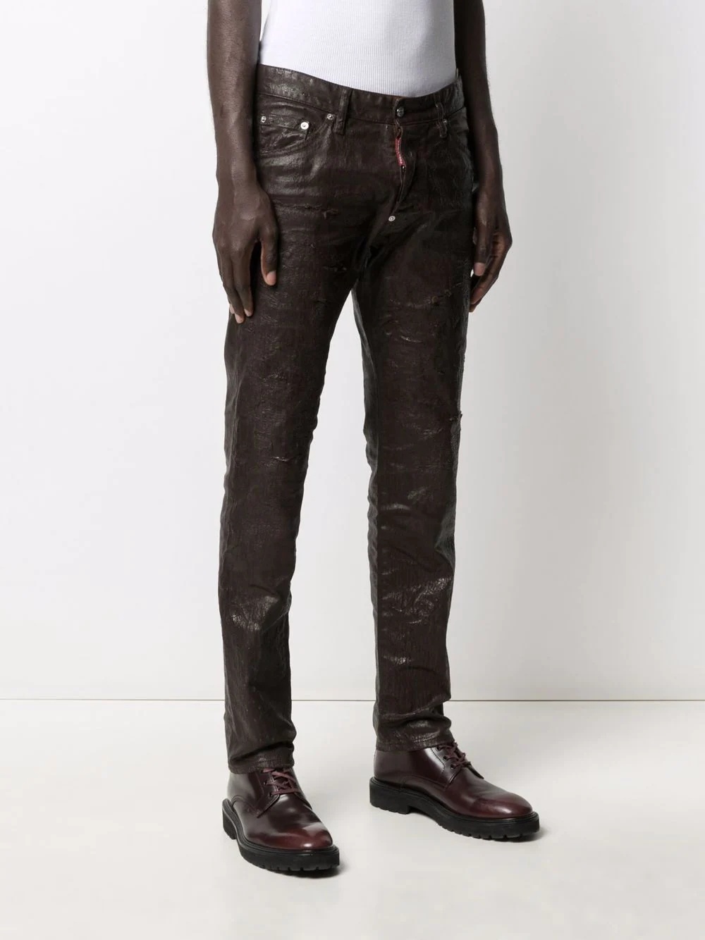 wrinkled-effect slim-fit jeans - 3