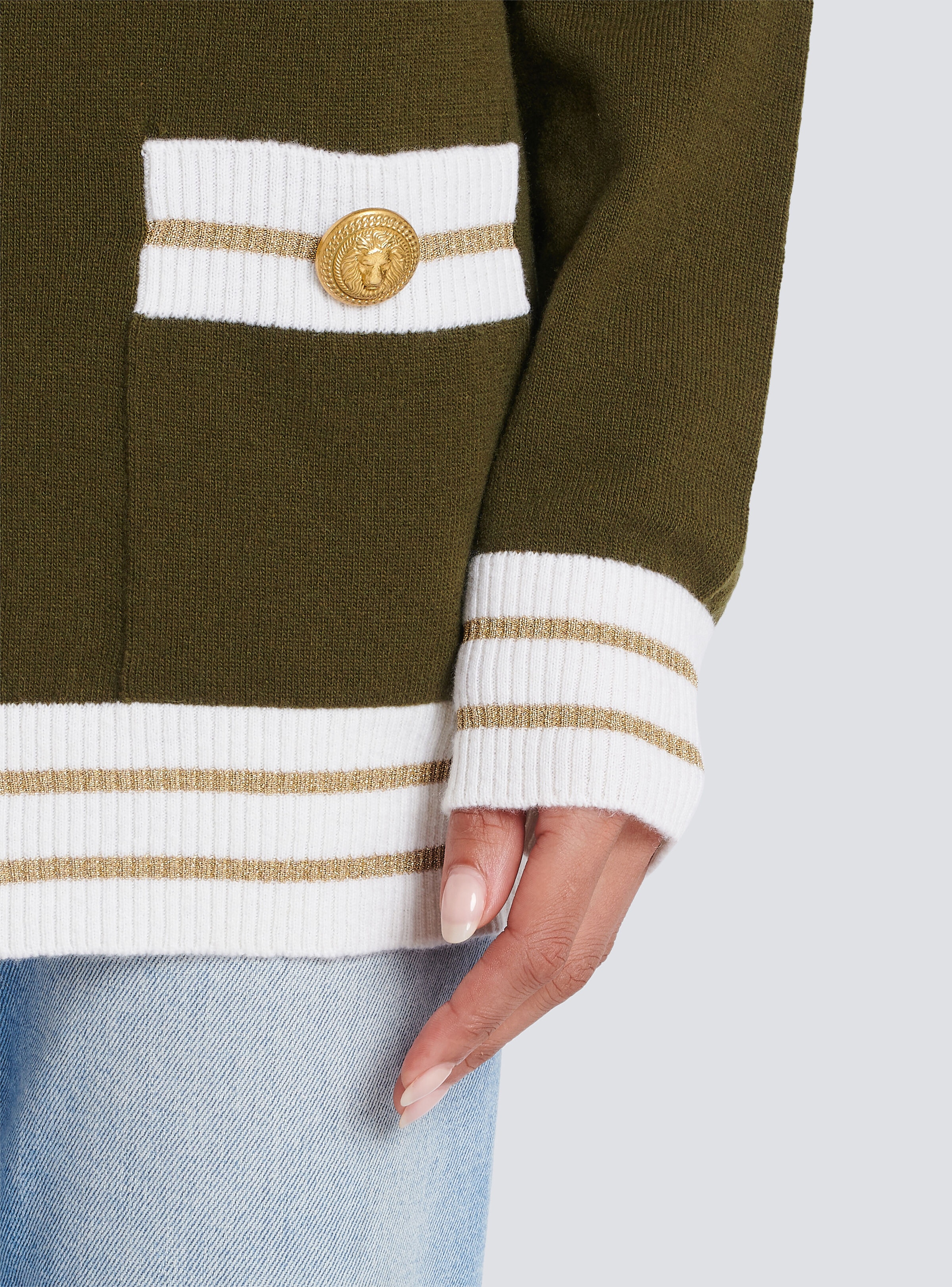 Cashmere cardigan with Balmain logo - 6
