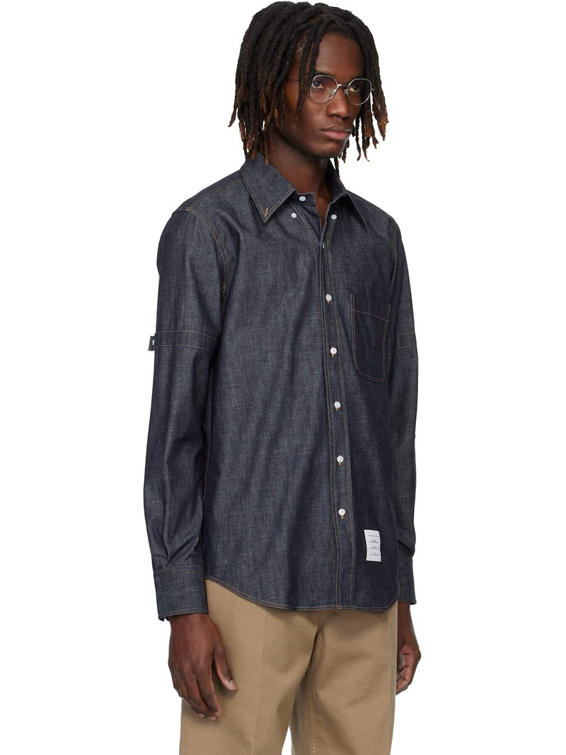 Navy Straight Fit Denim Shirt 2
