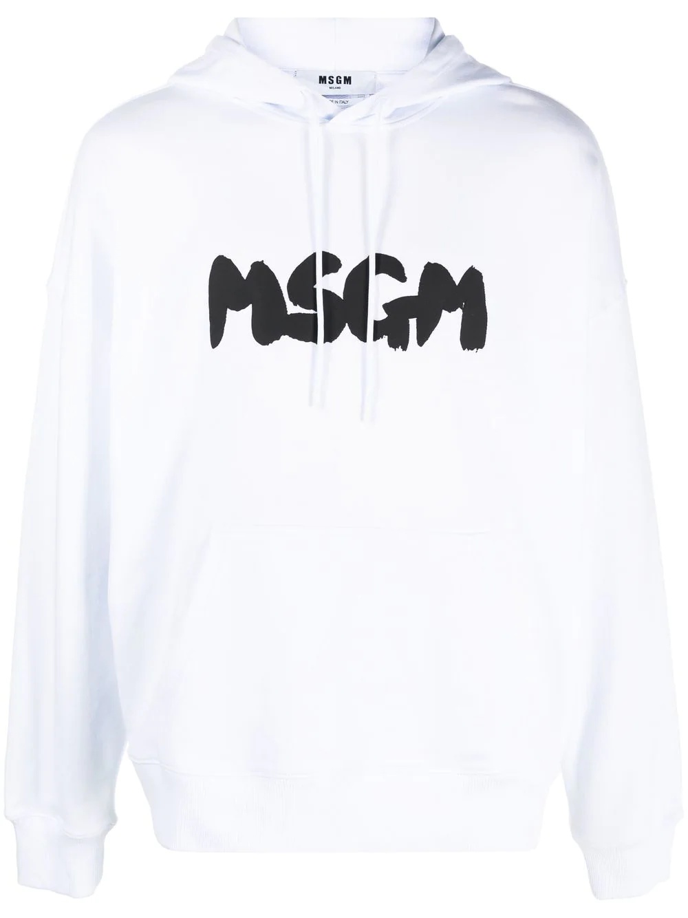 logo-print cotton hoodie - 1