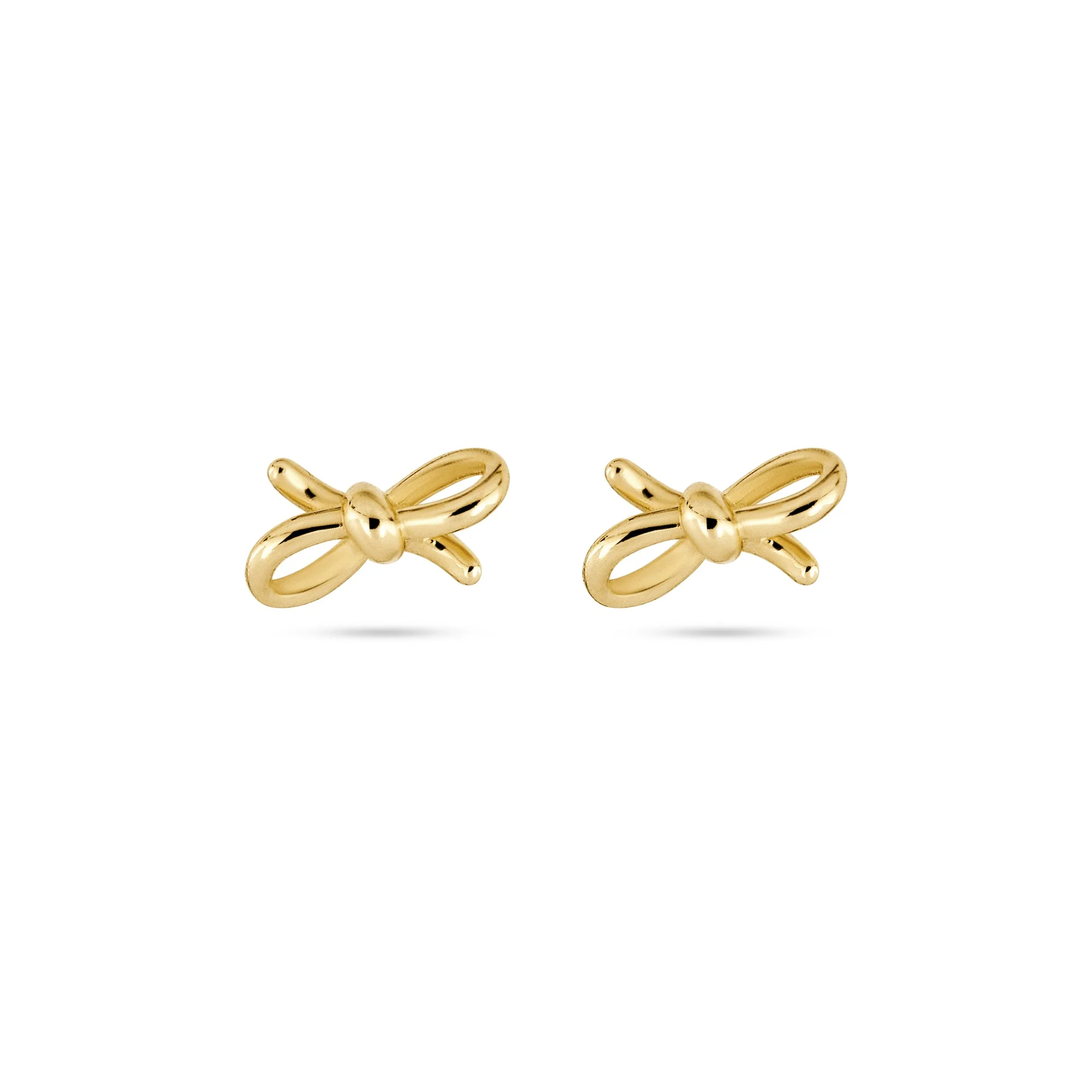 Teeny Gold Bow Studs - 1