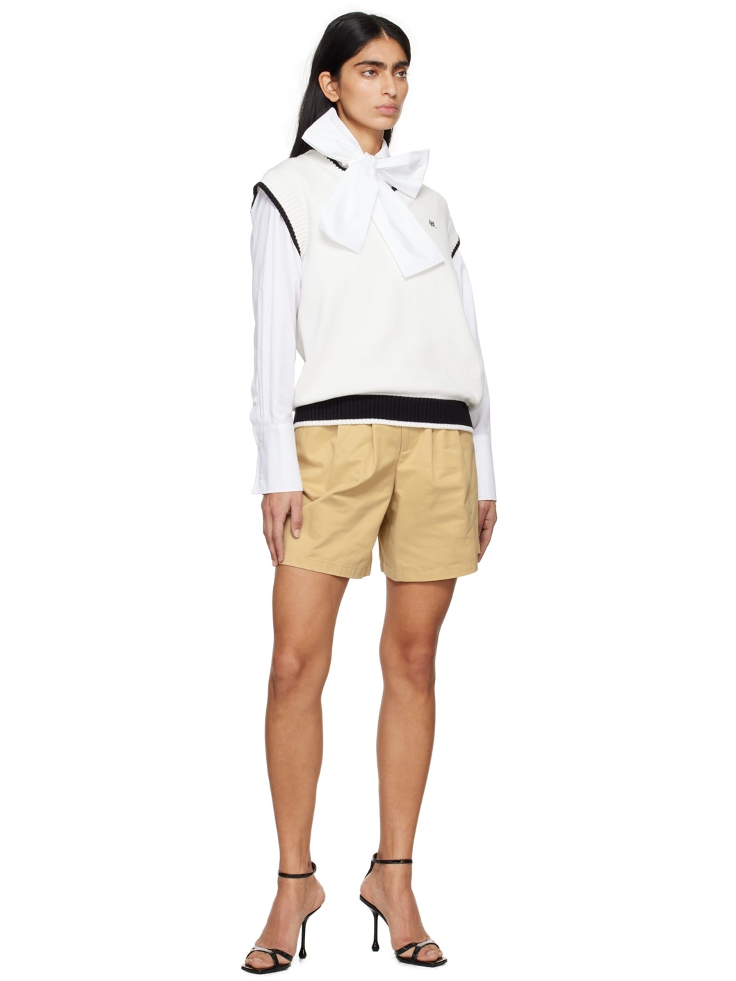 White V-Neck Vest - 4