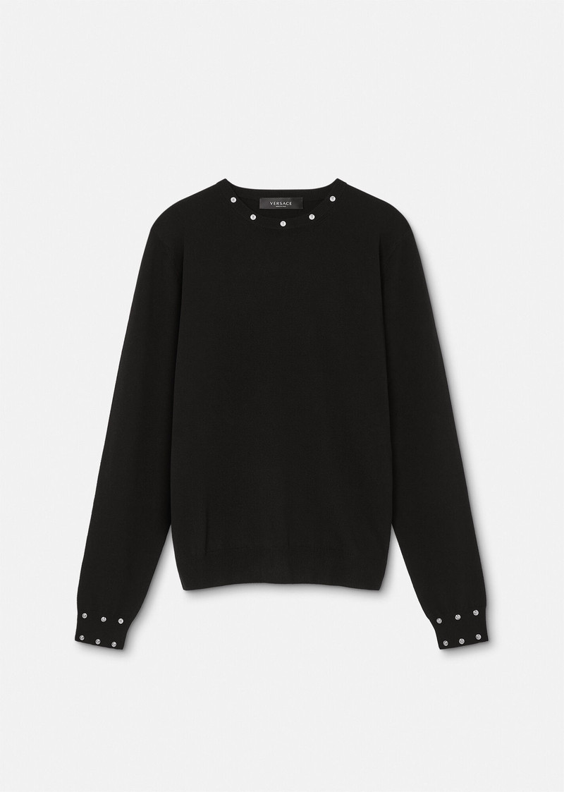 Spiral Studded Cashmere Sweater 1