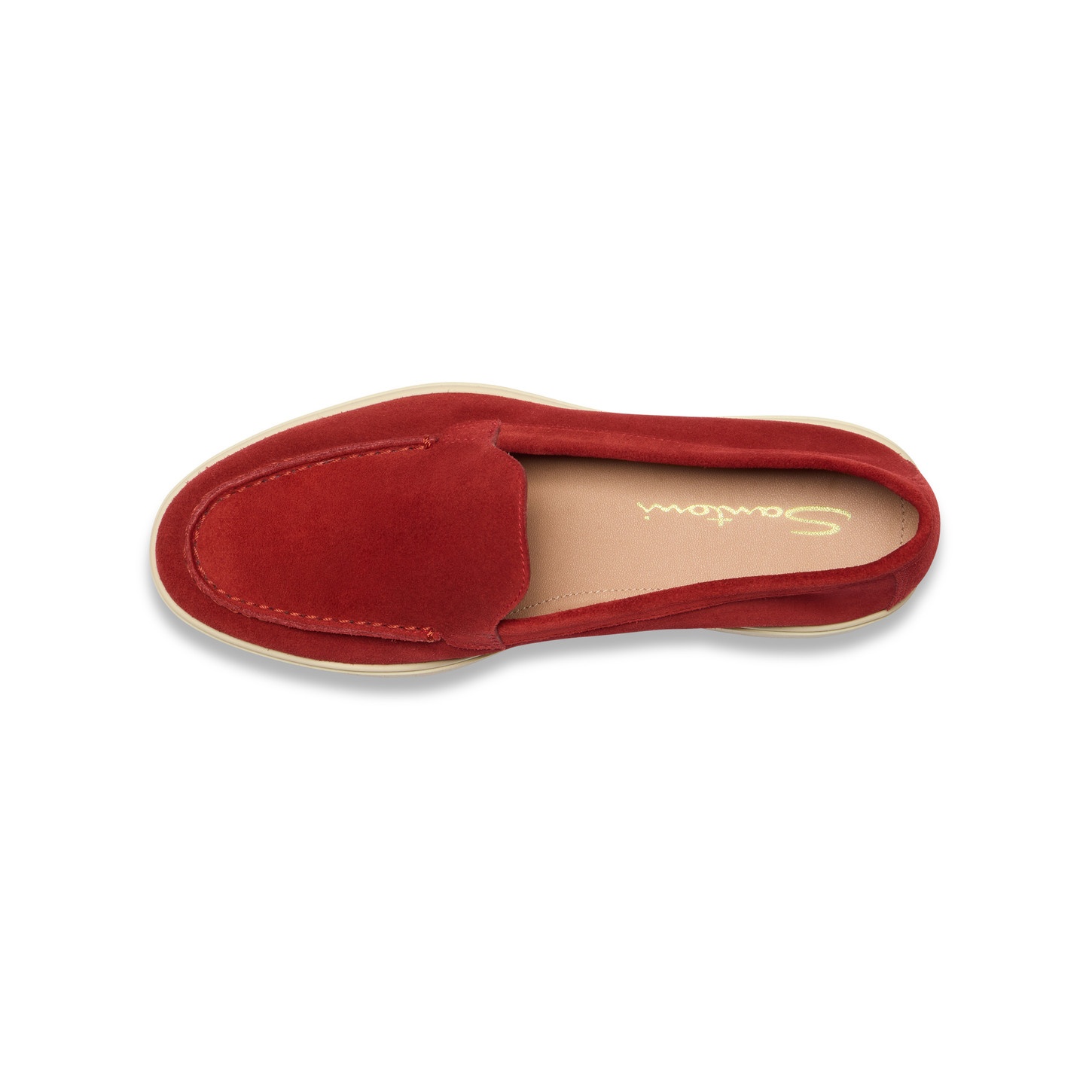 Women's red suede loafer - 5