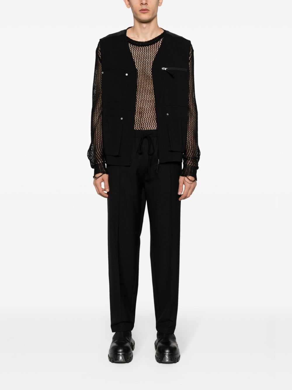 multi-pocket zip-up gilet - 2
