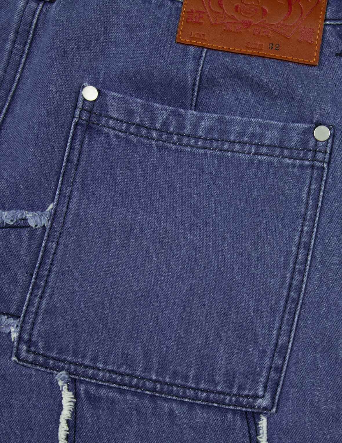 Daicock with Fringed Edges Baggy Fit Work Jeans - 15