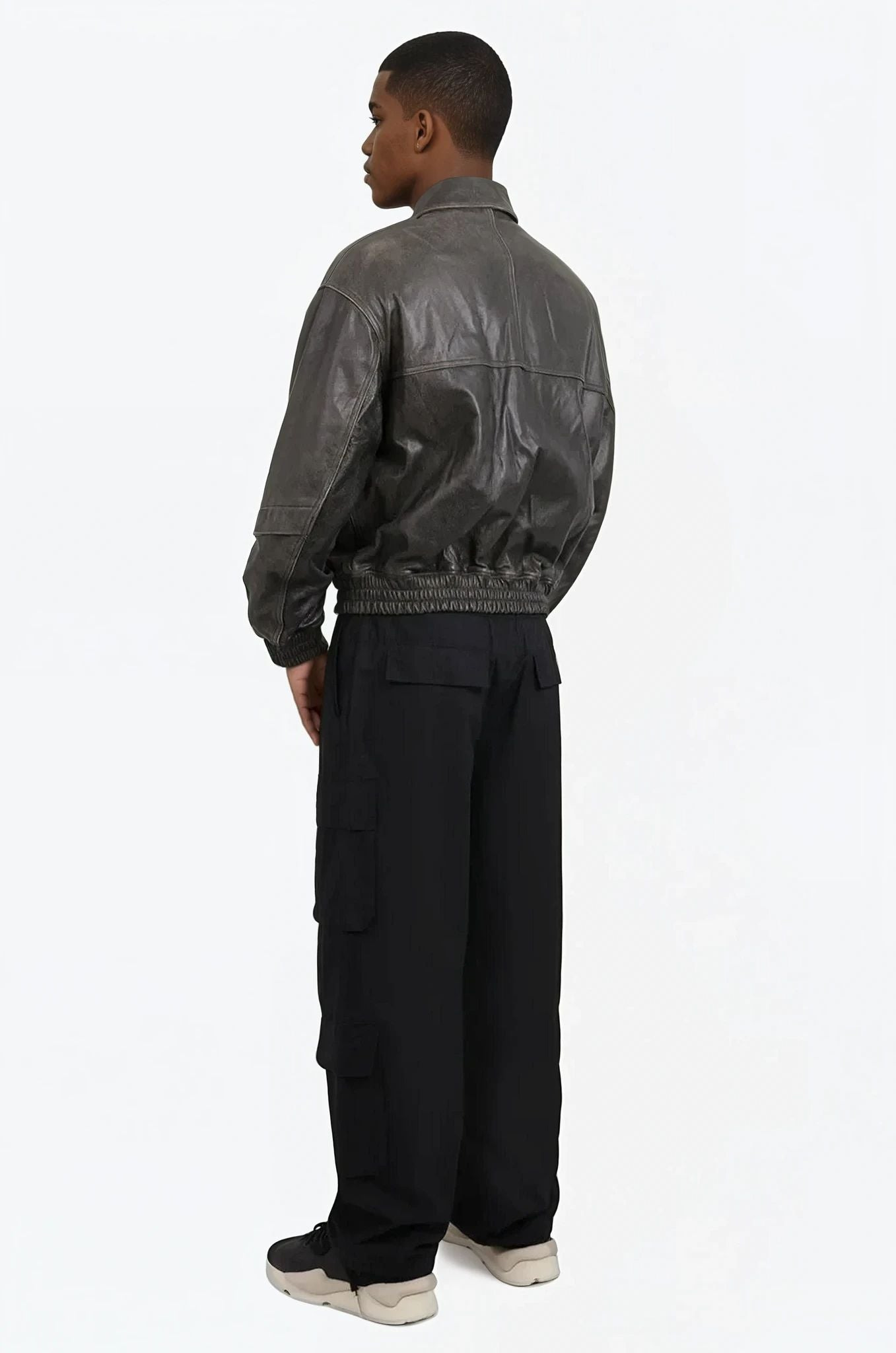 OVERSIZED LEATHER BLOUSON | BLACK - 3
