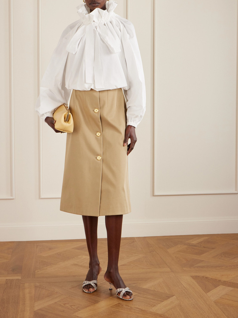 PATOU Tie-detailed Ruffled Cotton-poplin Blouse outlook