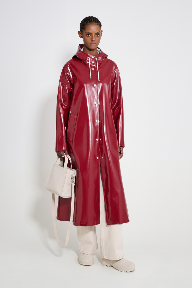 Mosebacke Long Opal Raincoat Burgundy 1