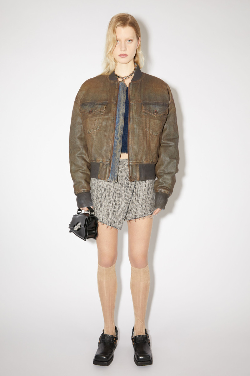Acne Studios Dyed denim bomber jacket - Blue/beige outlook
