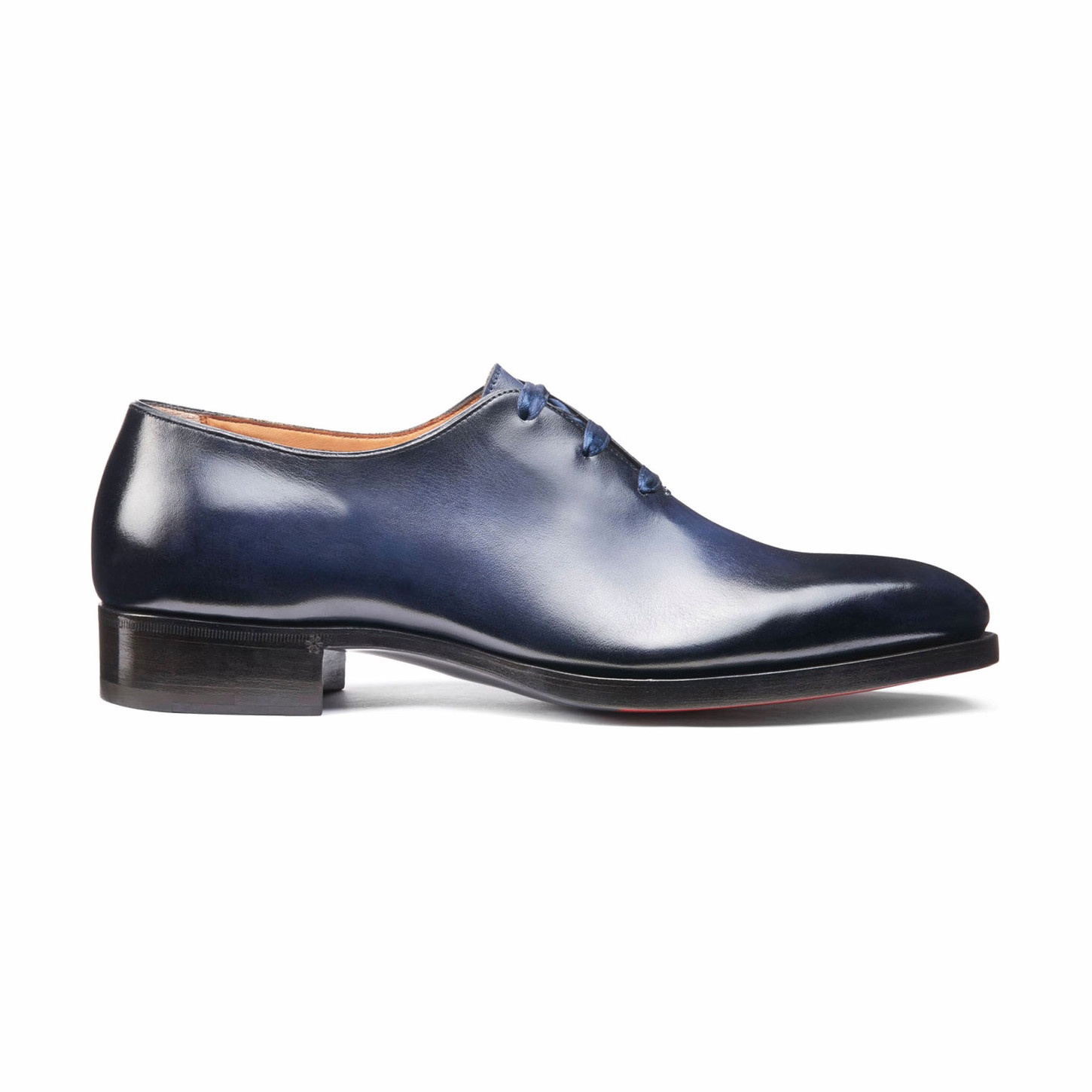 Men’s polished blue leather Uniqua Oxford shoe - 1