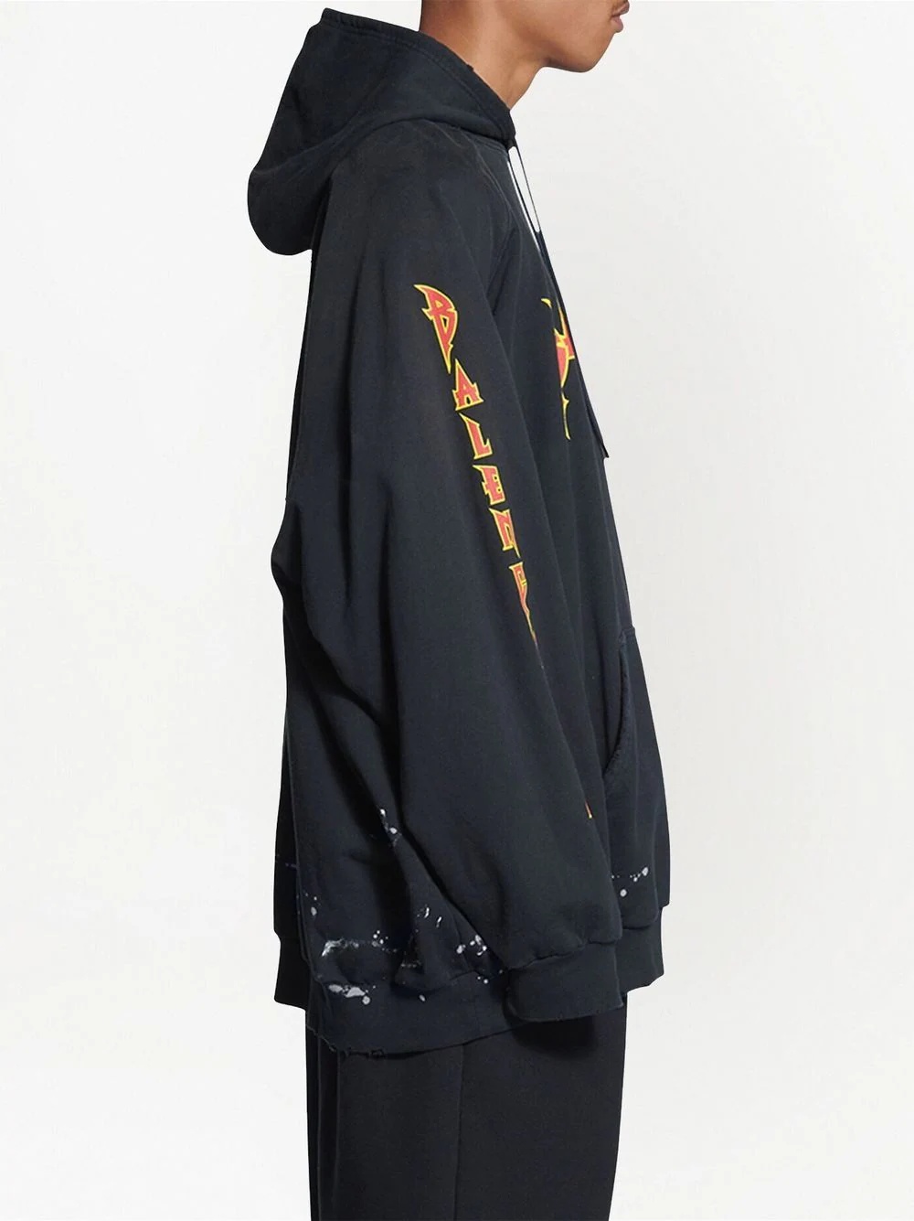 metal logo oversized hoodie - 5