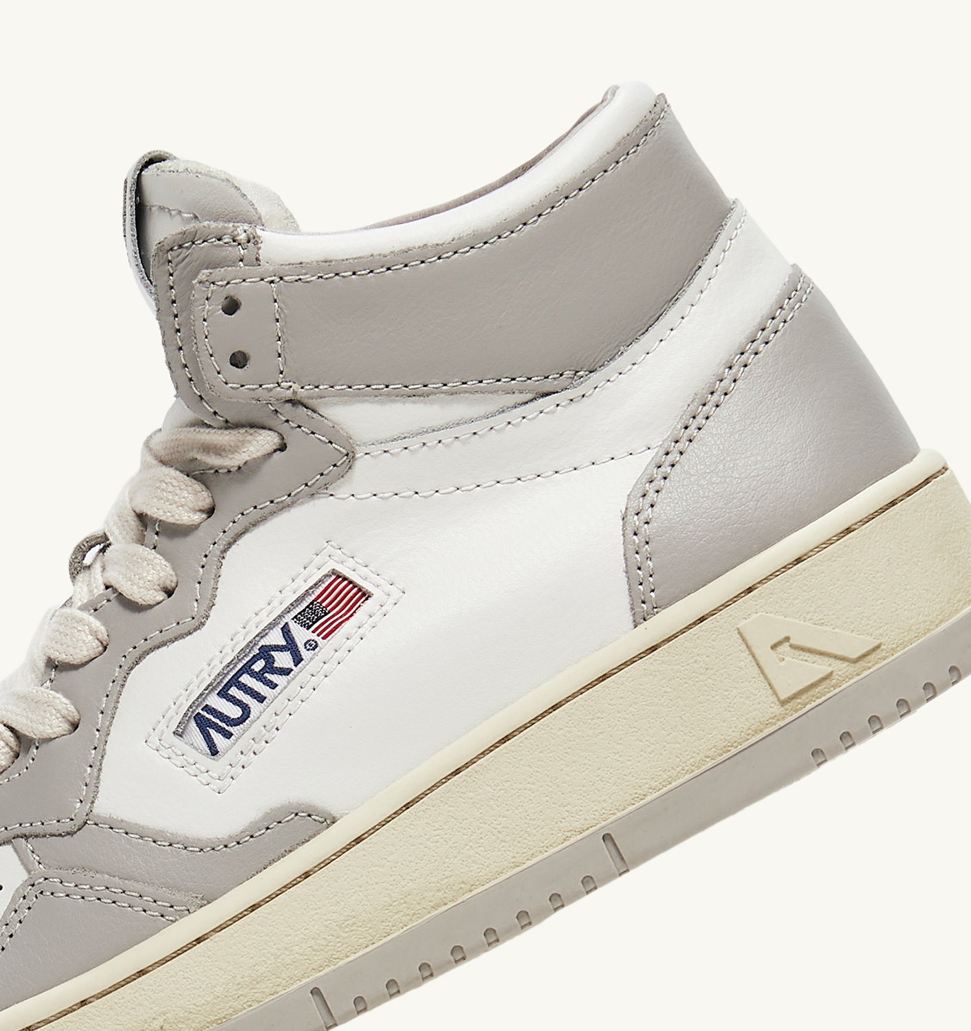 MEDALIST MID BICOLOR SNEAKERS IN WHITE AND VAPOR LEATHER - 6