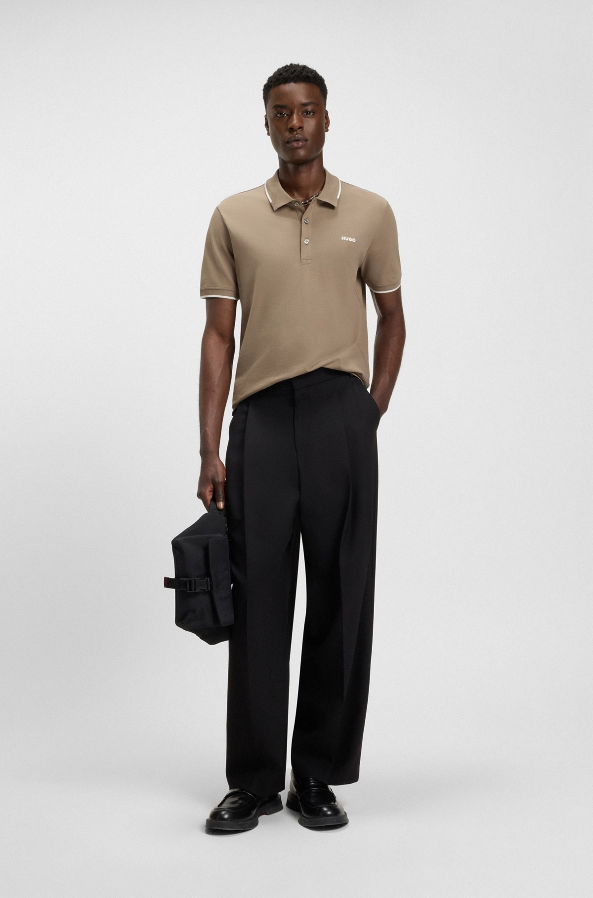 STRETCH-COTTON SLIM-FIT POLO SHIRT WITH PRINTED LOGO - 4