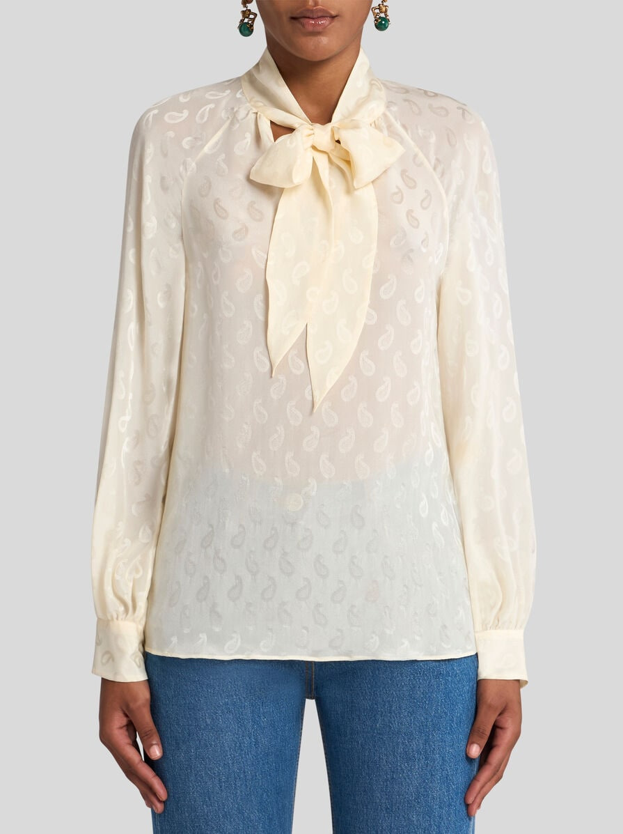SILK JACQUARD BLOUSE - 2