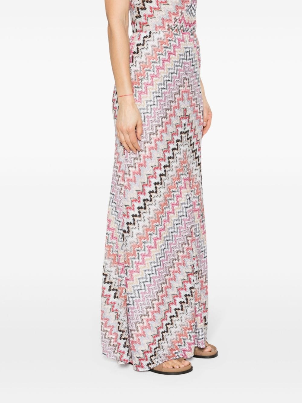 zigzag-woven long-length skirt - 3