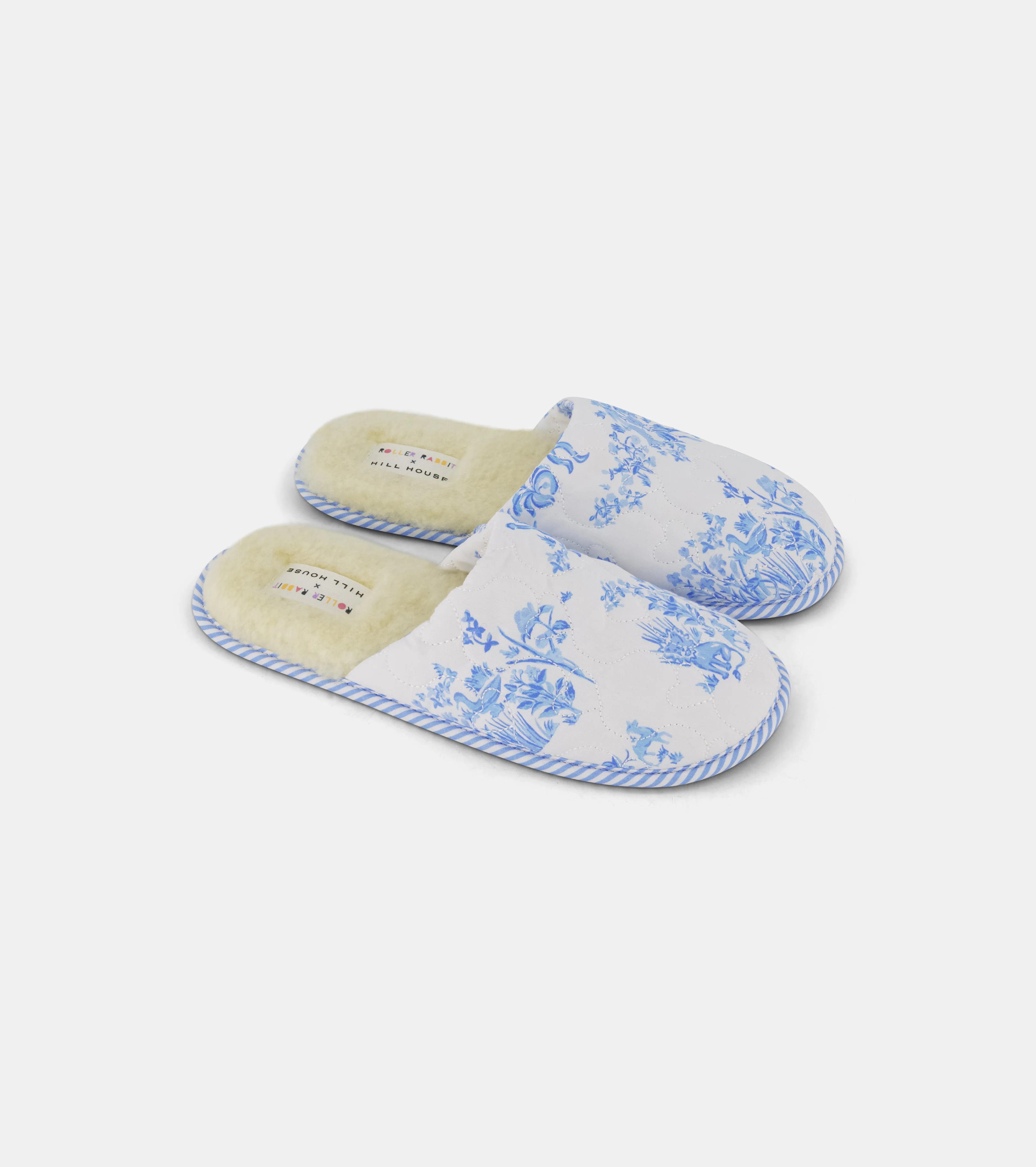 Roller Rabbit x Hill House Quilted Slipper - Blue Sherwood Forest Monkey - 1