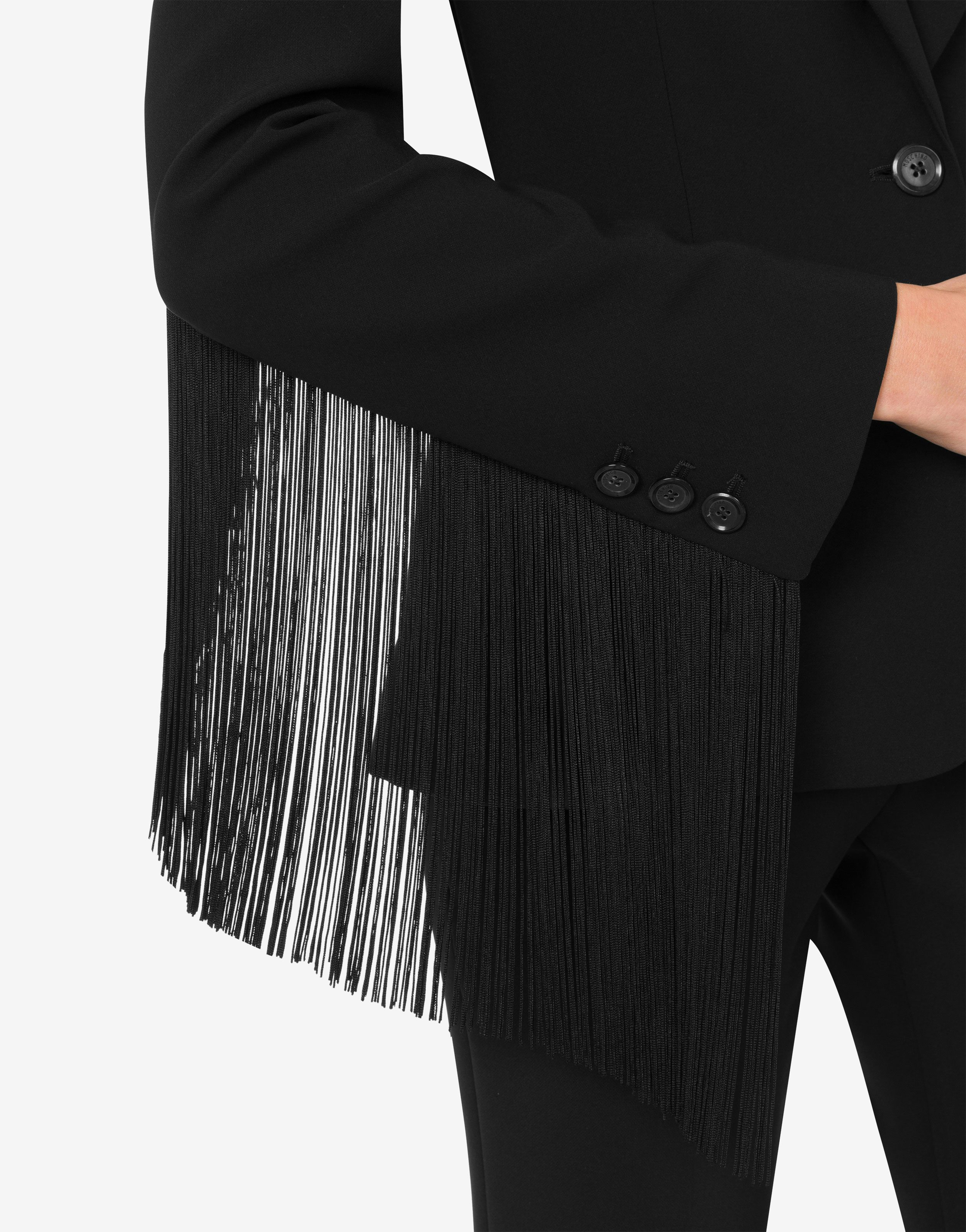 CRÊPE JACKET WITH FRINGES - 4