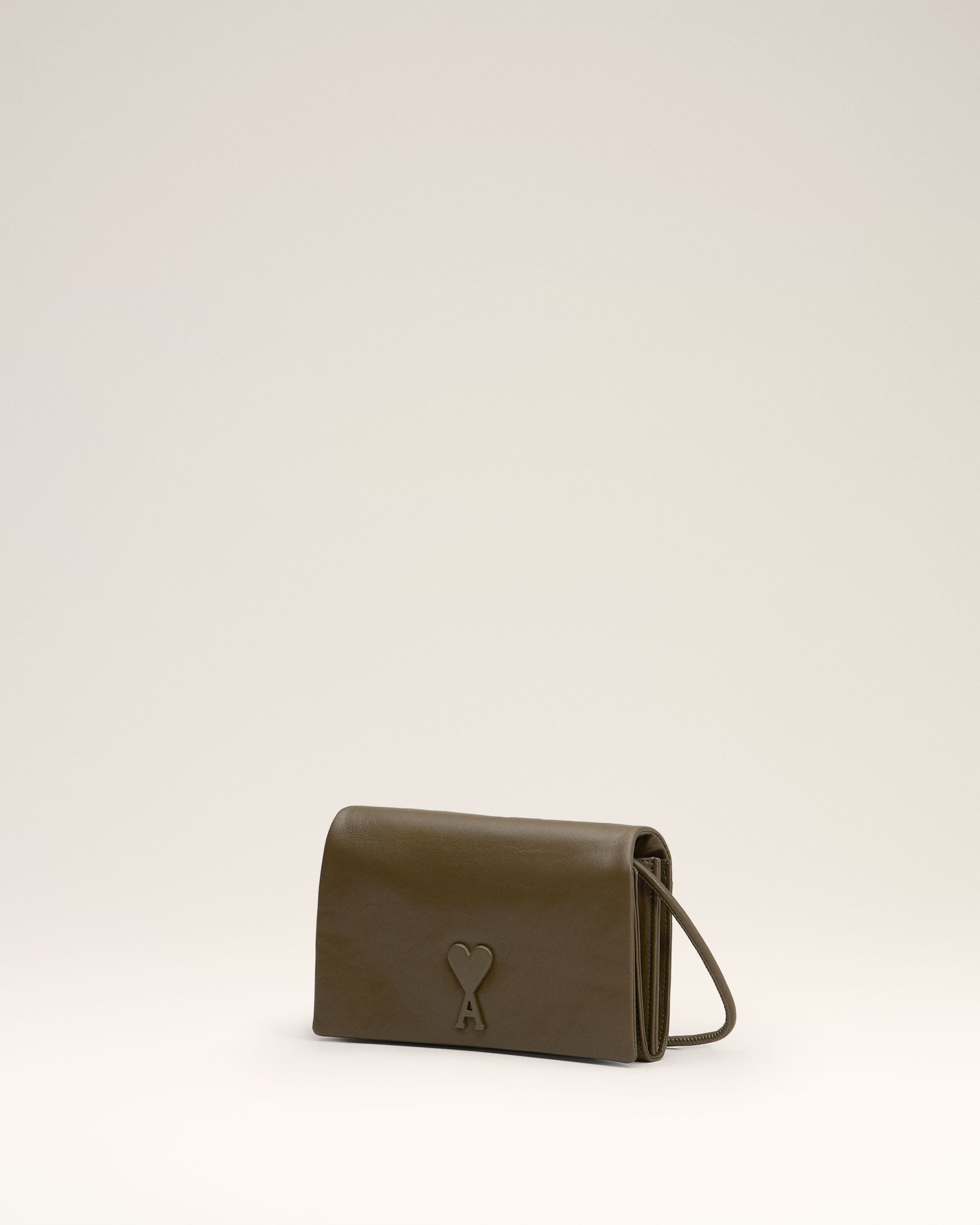 KHAKI LEATHER VOULEZ-VOUS WALLET STRAP - 2