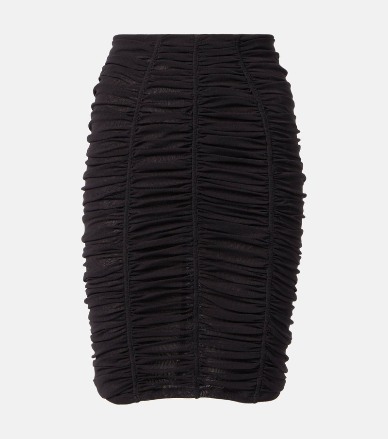 Ruched high-rise jersey miniskirt - 1