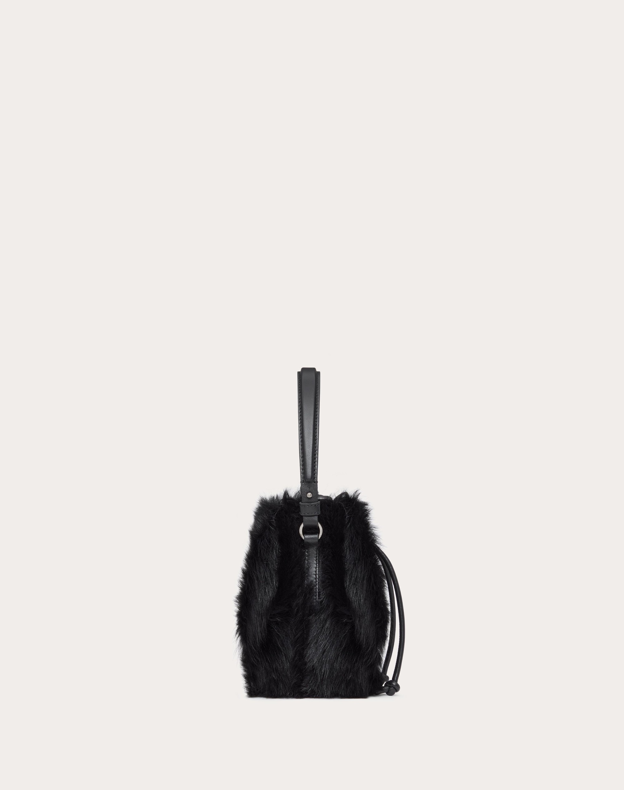 VLOGO SIGNATURE MINI SHEEPSKIN BUCKET BAG - 4