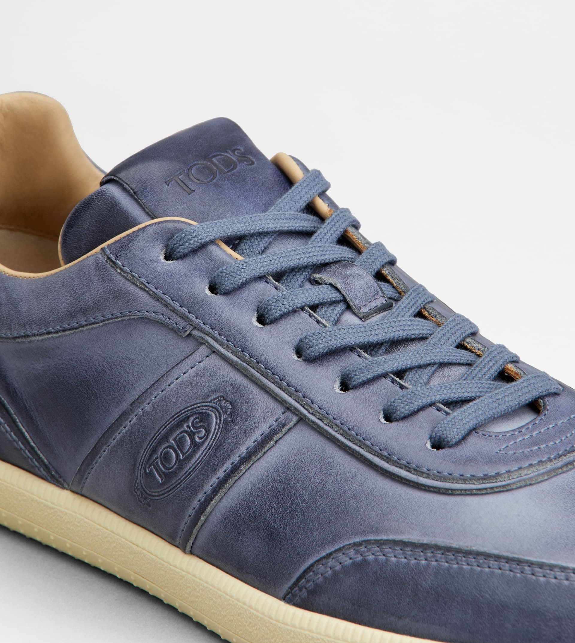 TOD'S TABS SNEAKERS IN LEATHER - BLUE - 5