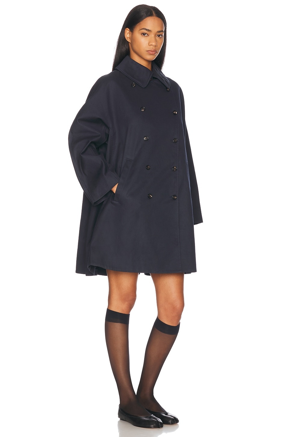 Waxed Herringbone Peacoat - 2