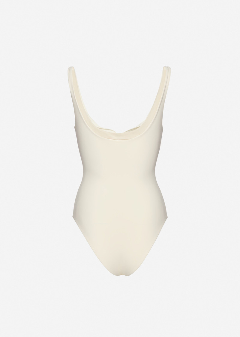 Flower detail swimsuit in cream 2
