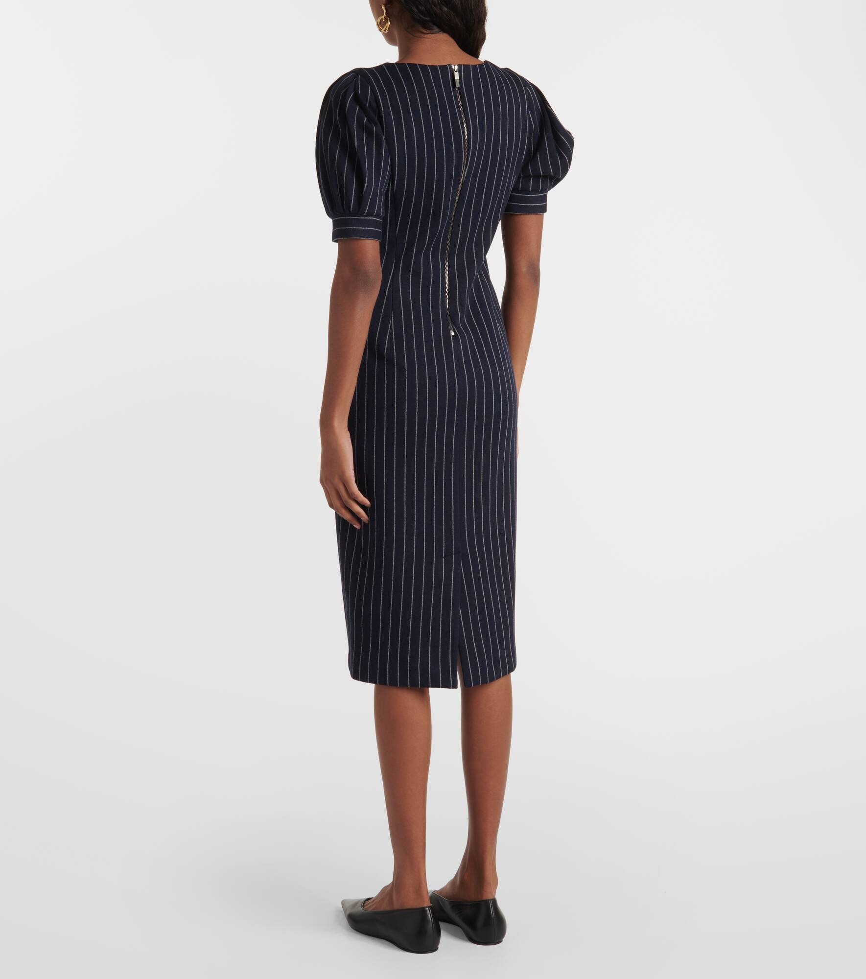 Tunica striped cotton-blend midi dress - 3