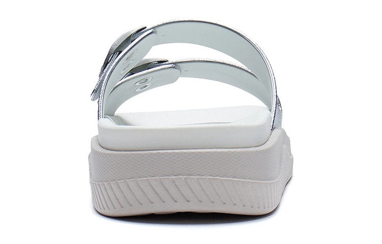 (WMNS) Li-Ning Clap Stylish Casual Fashion Silver Slippers AGAS004-2 - 6