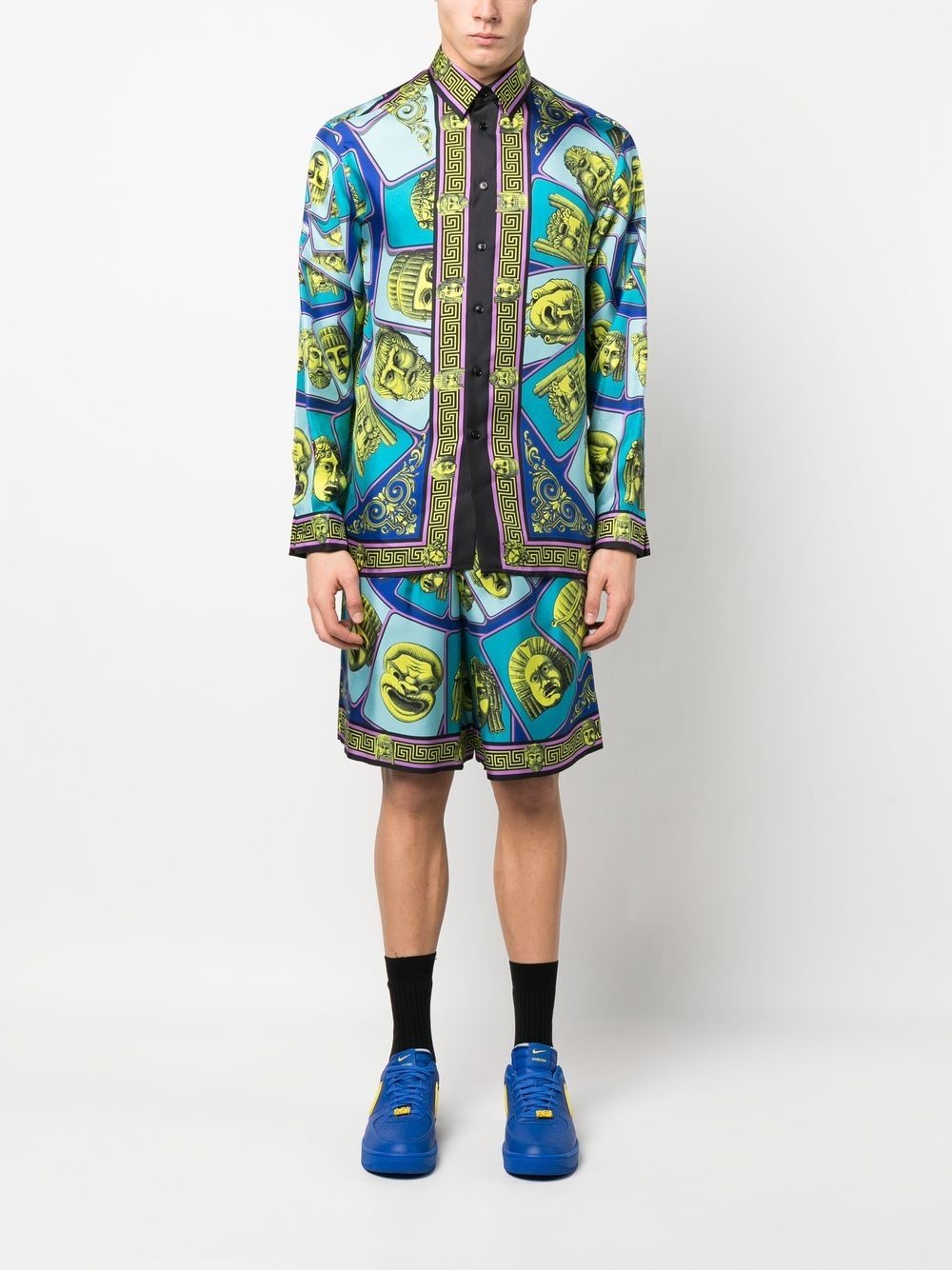 Le Maschere print silk shorts - 2