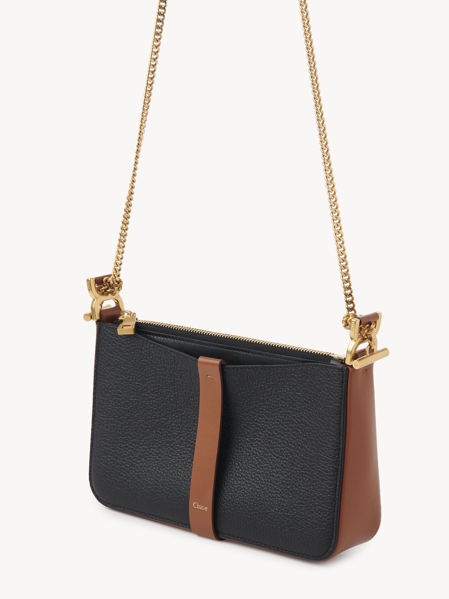 MARCIE POUCH ON CHAIN IN GRAINED LEATHER - 3