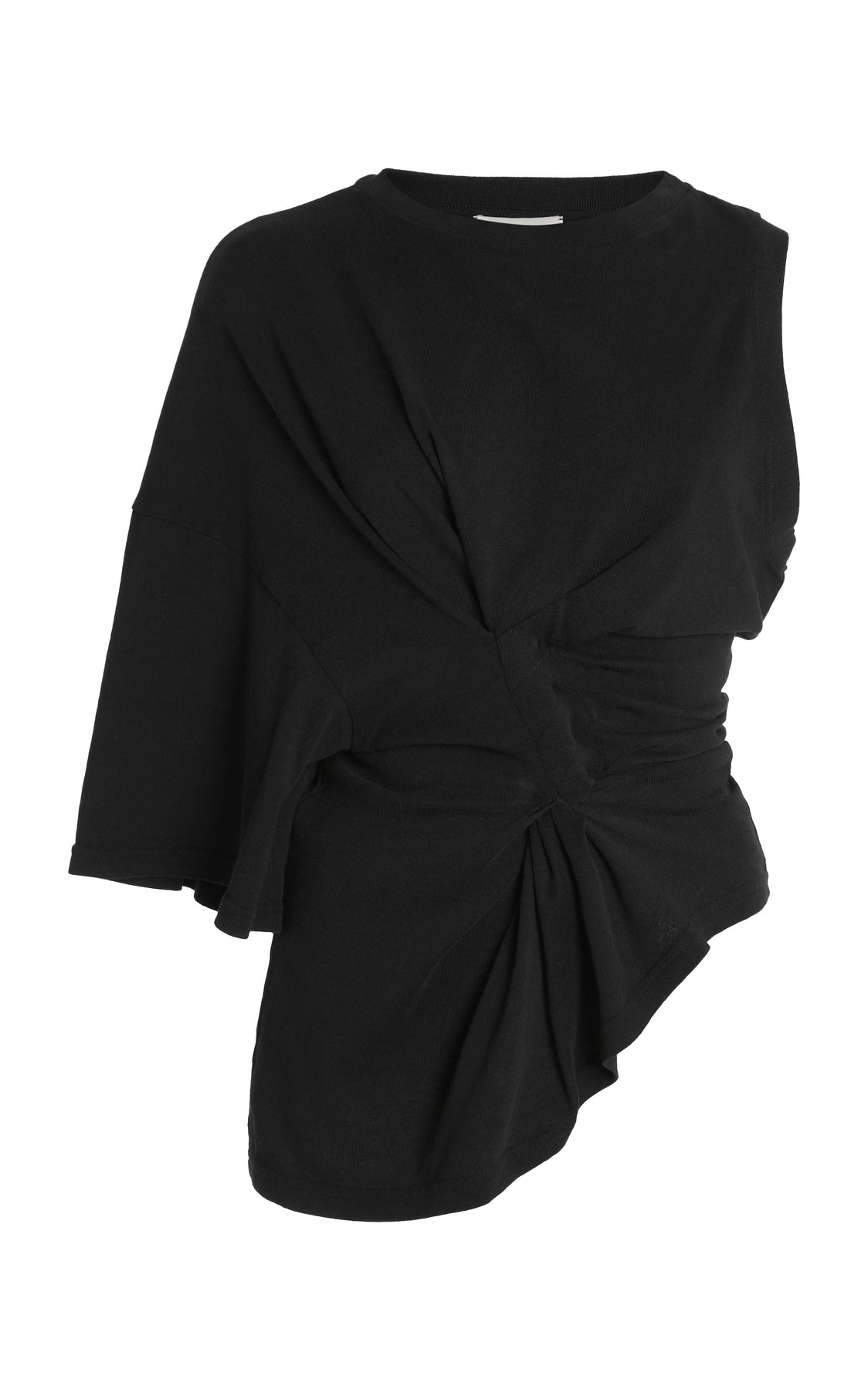 KNOTTED JERSEY TOP BLACK - 7