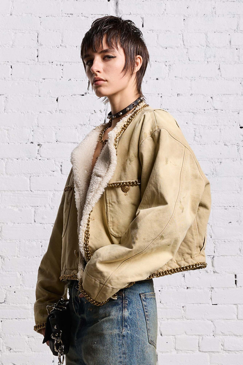 R13 CROPPED CHORE JACKET - KHAKI CANVAS outlook
