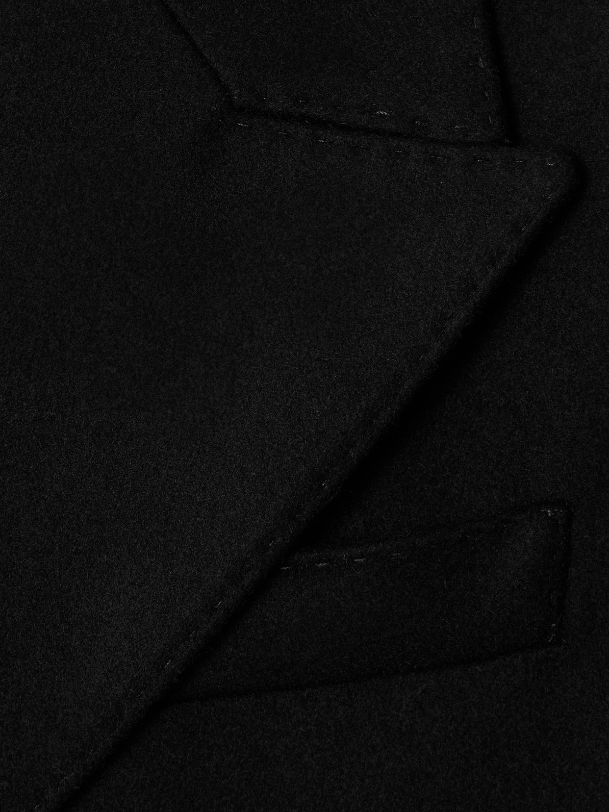 Double-breasted Satin-trimmed Brushed Wool-blend Blazer - 5