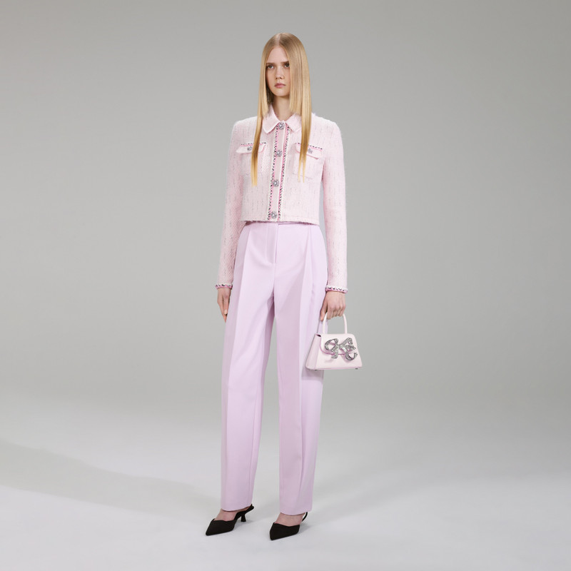 Pink Melange Knit Cardigan 2