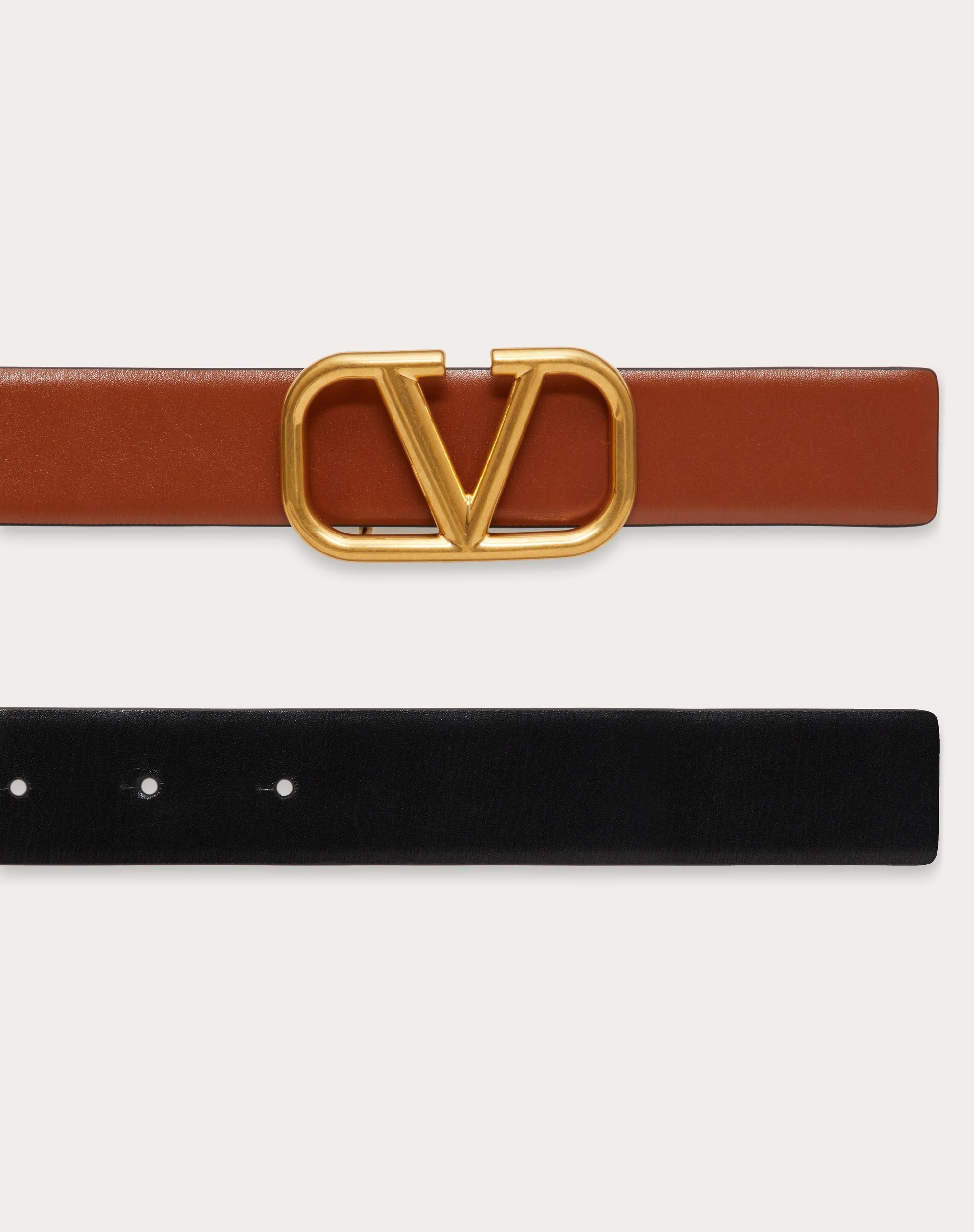 Shop Valentino Garavani Reversible Vlogo Signature Belt In Grainy